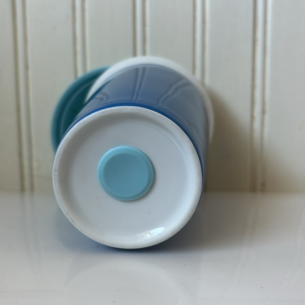 LL Bean ceramic to-go mug. Blue - Picture 3 of 5